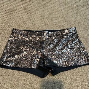 Express sequins copper short shorts
